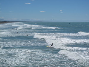 surfing at New Brighton Beach